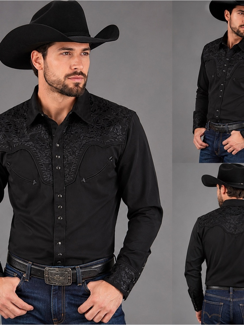 Scully Men’s Floral Tooled Embroidered Western Shirt NWT Men's XS
